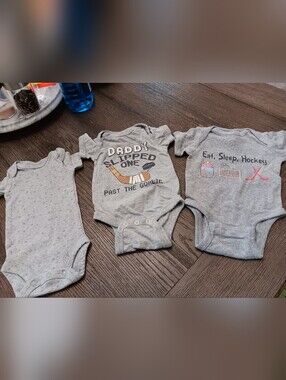 Unk Grey 'Daddy Slipped One Past The Goalie' Baby One-Piece